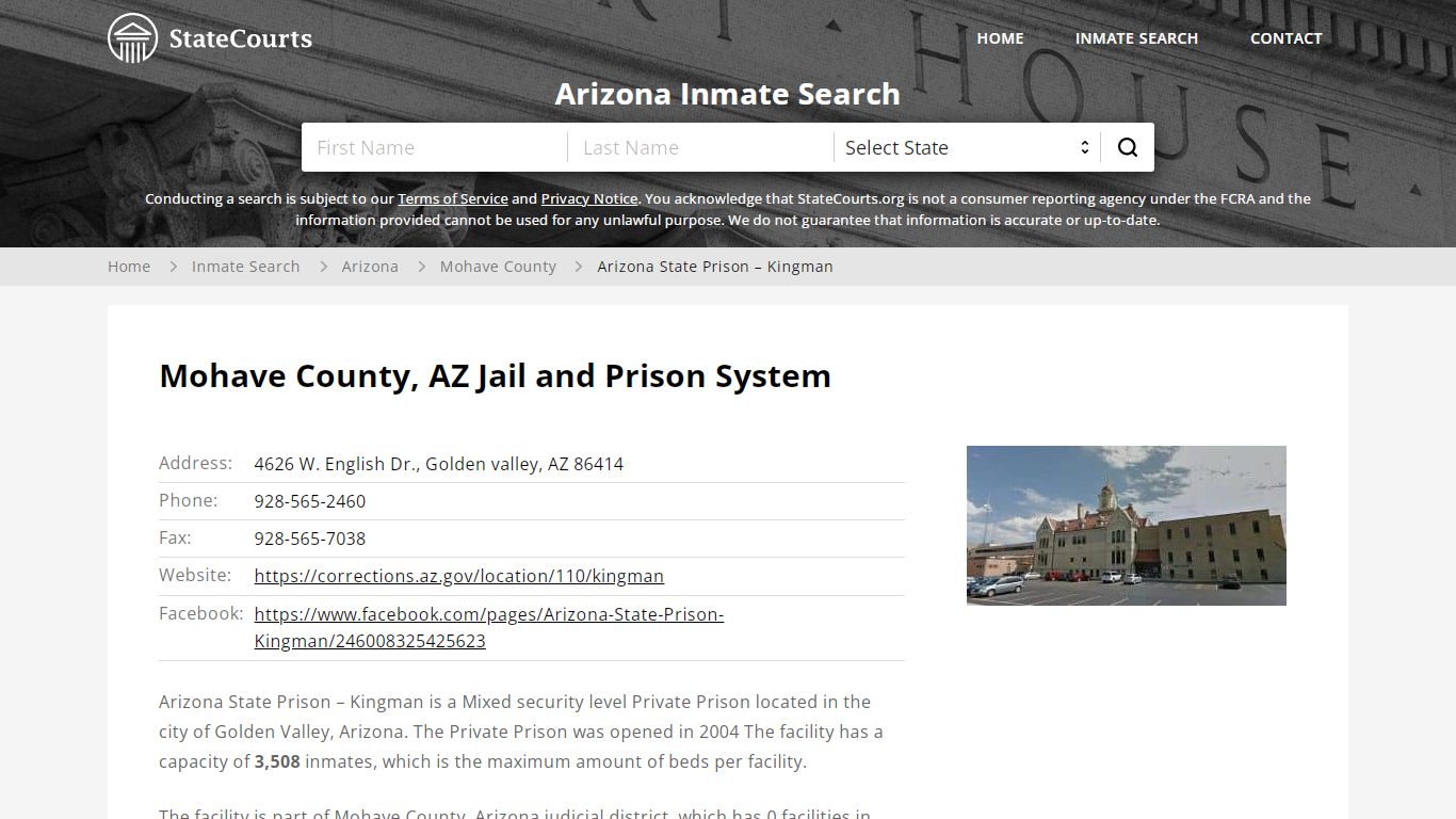 Arizona State Prison – Kingman Inmate Records Search ...